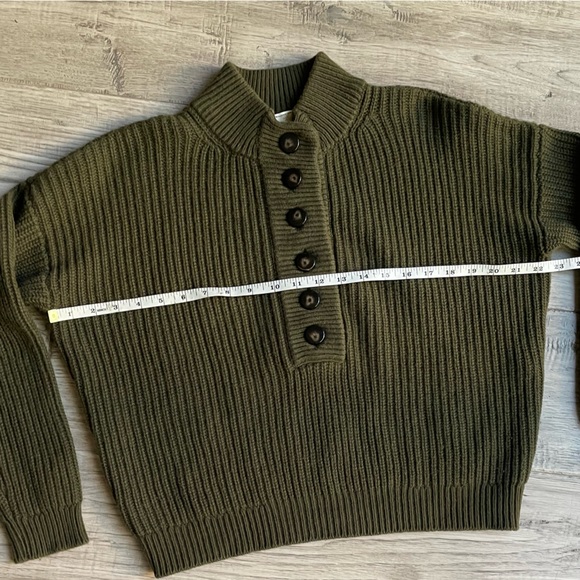 Sezane Olive Green Ribbed Sweater - Picture 9 of 13